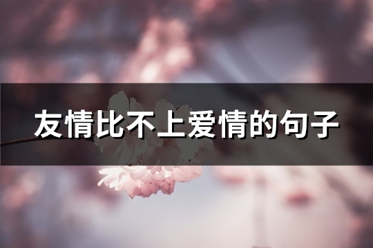 友情比不上爱情的句子(精选87句)