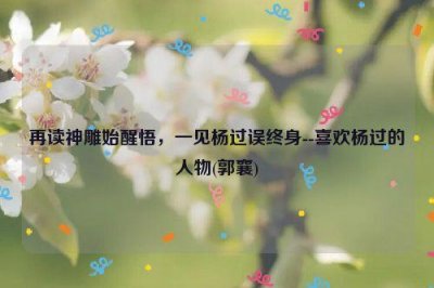 ​再读神雕始醒悟，一见杨过误终身--喜欢杨过的人物(郭襄)