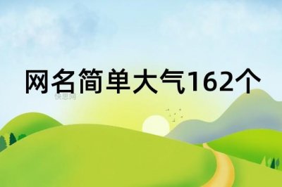 ​网名简单大气162个